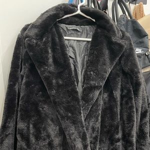 Boohoo Black Faux Fur Coat